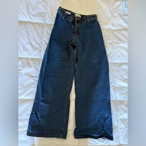 Universal Thread Dark Blue Wash Wide-Leg Sailor Jeans Size 2R